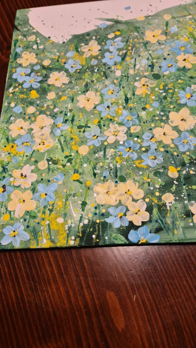 Quadro floreale dipinto a mano