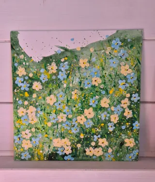 Quadro floreale dipinto a mano