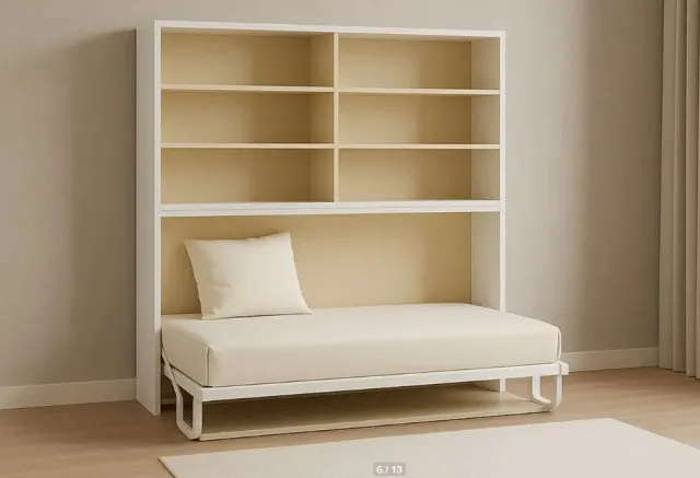 Cama Abatible con Librería y Escritorio
