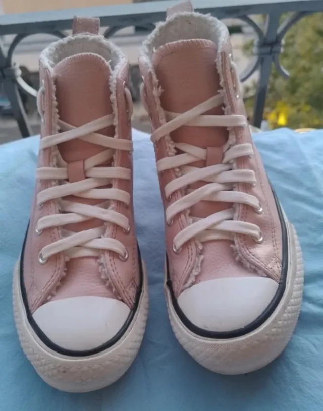 Converse pelle rosa n. 33,5