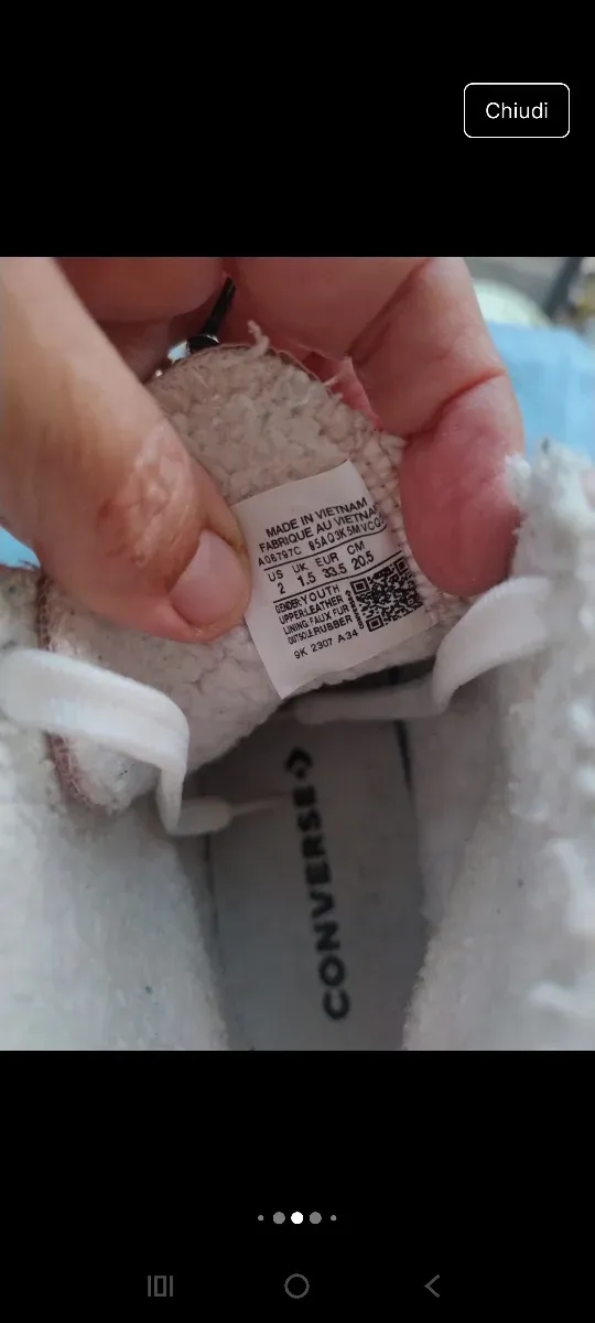 Converse pelle rosa n. 33,5