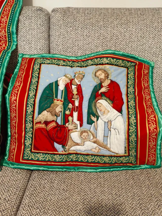 Nacimiento de Navidad Cojín Decorativo