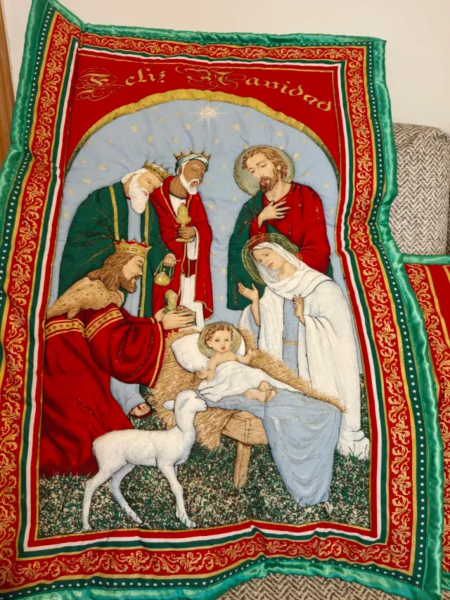 Nacimiento de Navidad Cojín Decorativo