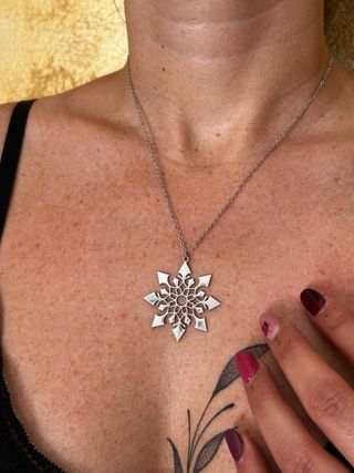 Collana acciaio fiocco di neve
