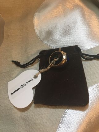 Anillo Corazón Piedra Azul Dorado Chevalier