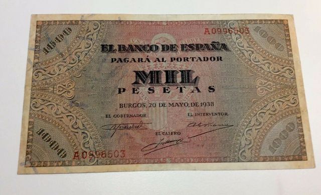 Billete 1000 Pesetas año 1938
