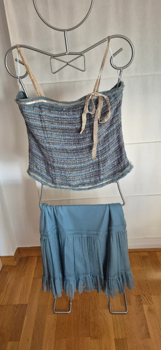 Vestido Tintoretto azul y multicolor