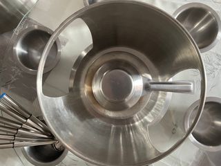 Set Fondue Acero Inoxidable y Cristal