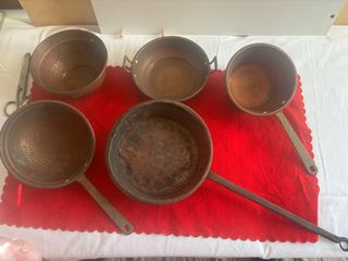 Set 5 pezzi rame antico