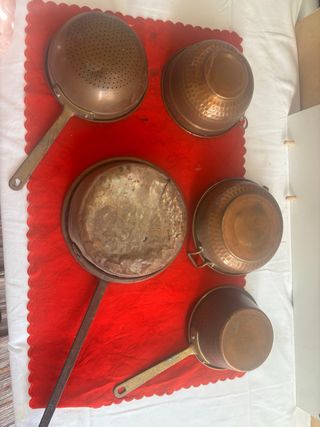 Set 5 pezzi rame antico