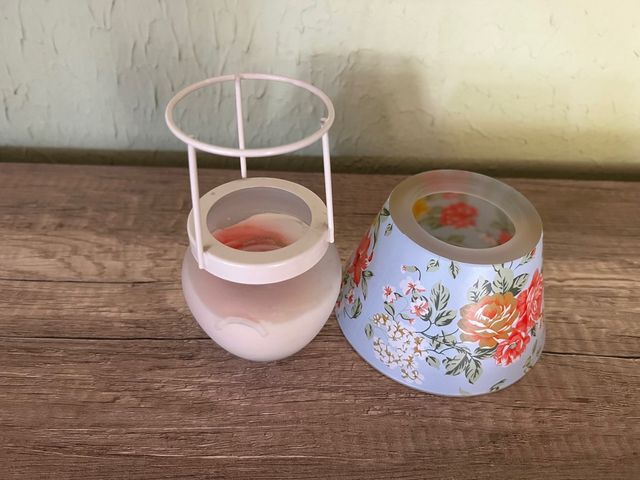 Lámpara de vela decorativa floral