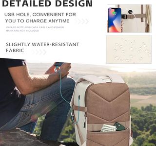 BONITA MOCHILA DE VIAJE 40x20x30 cm COLOR BEIGE