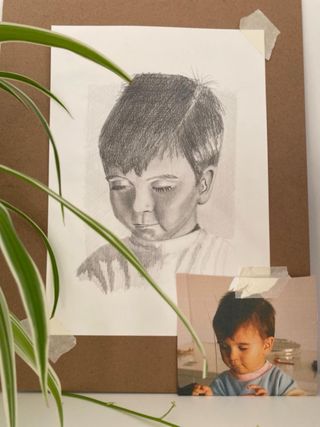 Retrato personalizado a grafito