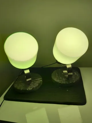 Lampade vintage marmo e vetro verde