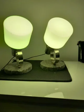 Lampade vintage marmo e vetro verde