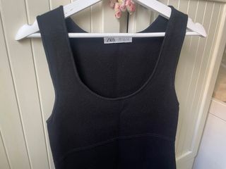 Vestido Zara Negro con Bolsillos