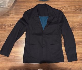 Americana Lefties Talla M Negra Forro Azul