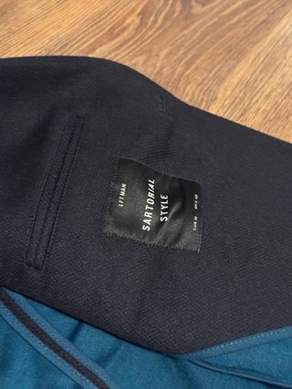 Americana Lefties Talla M Negra Forro Azul