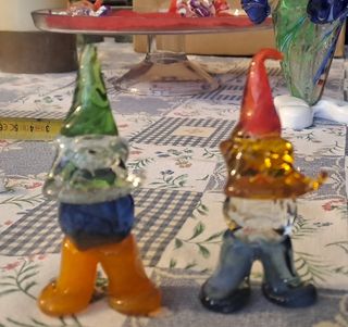 Coppia gnomi vetro soffiato stile Murano