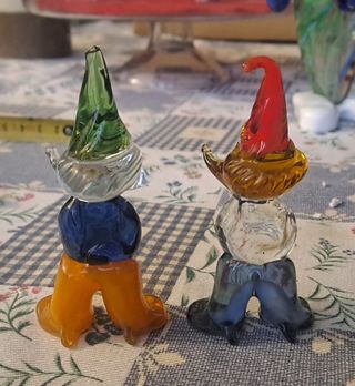 Coppia gnomi vetro soffiato stile Murano