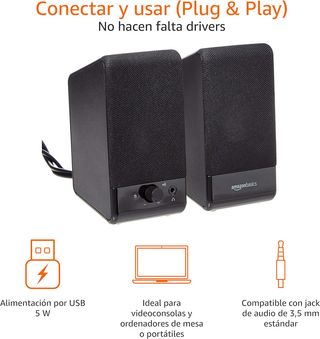 ✨ - Amazon Basics Altavoces para ordenador de sobr