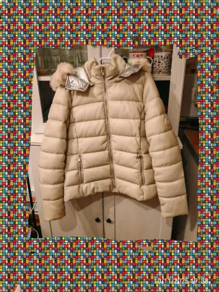 Plumífero Morgan beige/blanco efecto cuero Talla 3