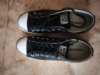 Converse Piel Negra Plataforma