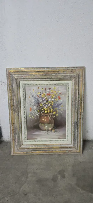 Pareja cuadros flores marco 10cm