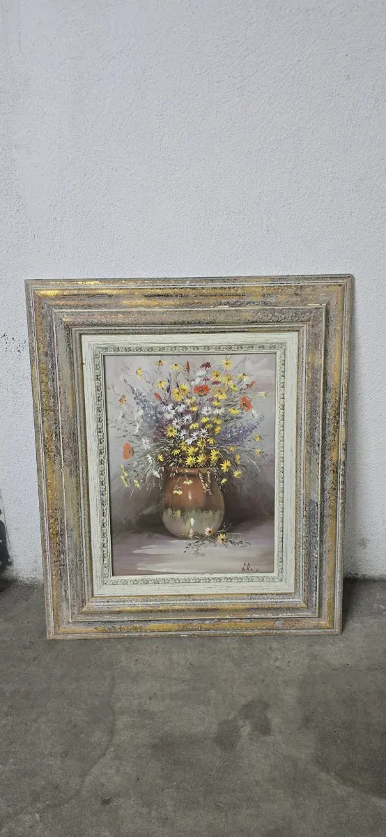 Pareja cuadros flores marco 10cm