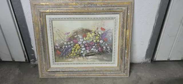 Pareja cuadros flores marco 10cm