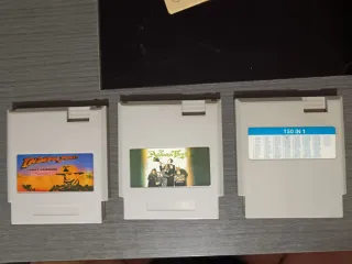 Lote 3 juegos NES: Indiana Jones, Addams Family, 1