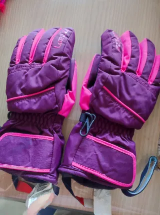 Guantes de Nieve Wedze Morado y Rosa talla 6 años