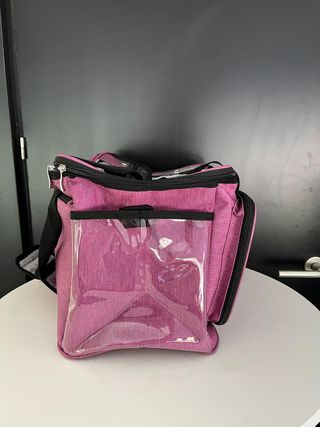 Transportín para mascotas rosa y negro