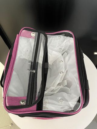 Transportín para mascotas rosa y negro