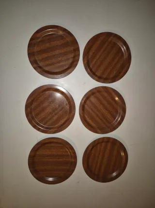 6 Platos de madera para cambio