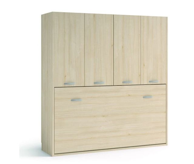 Cama abatible con armario superior