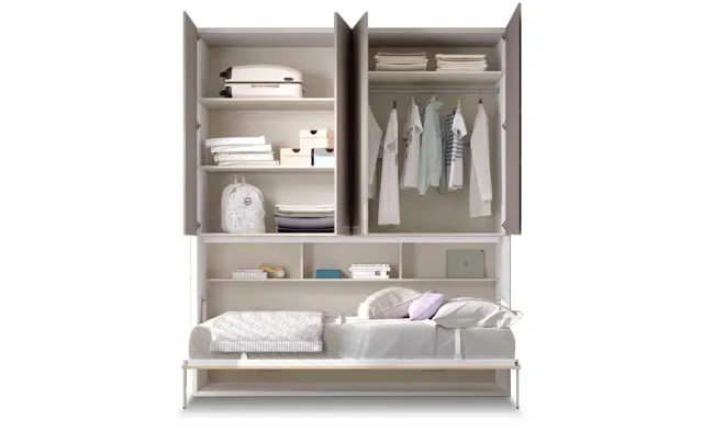 Cama abatible con armario superior