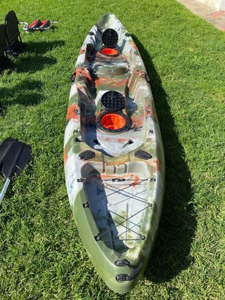 Kayak de pesca biplaza camuflaje