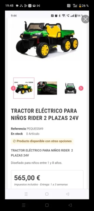 Trattore a batteria per bambini 24V