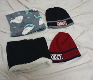 Conjunto bufanda y gorros infantiles