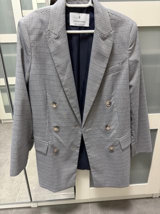 Americana cuadros Stradivarius mujer