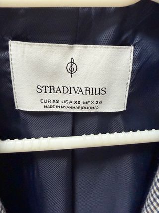 Americana cuadros Stradivarius mujer