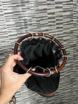 Borsa a cubo Gucci GG Vintage Nero