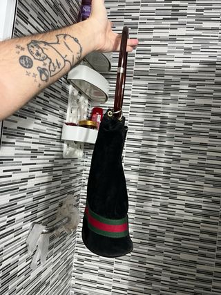 Borsa a cubo Gucci GG Vintage Nero