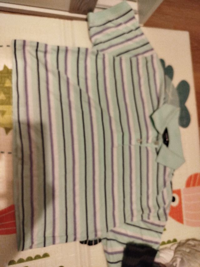 Camiseta Xiaomi Rayas Mujer Verde/Morado