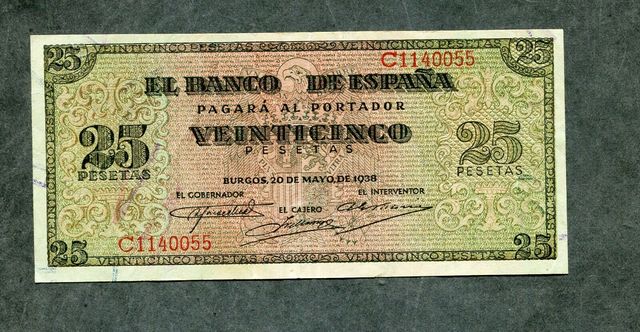Billete 25 año 1938