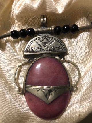 Collar Touareg Plata Rosa