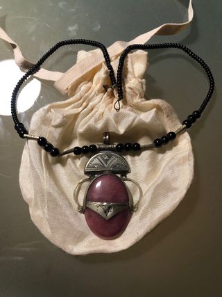 Collar Touareg Plata Rosa