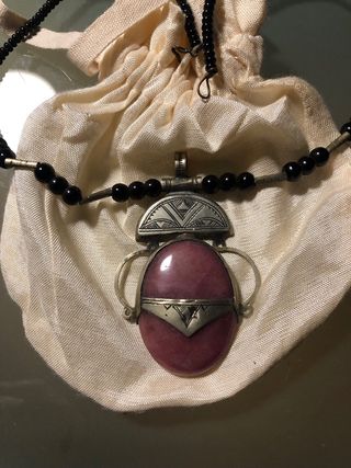 Collar Touareg Plata Rosa