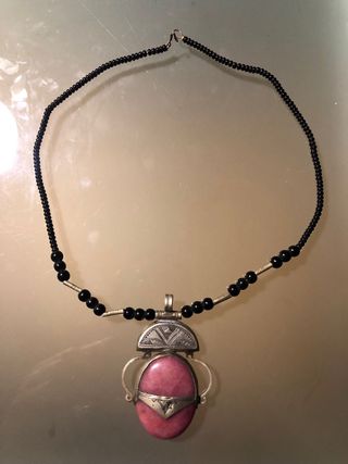 Collar Touareg Plata Rosa